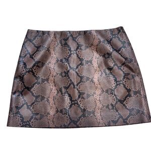 Alice + Olivia Brown Snake Print Mini Skirt